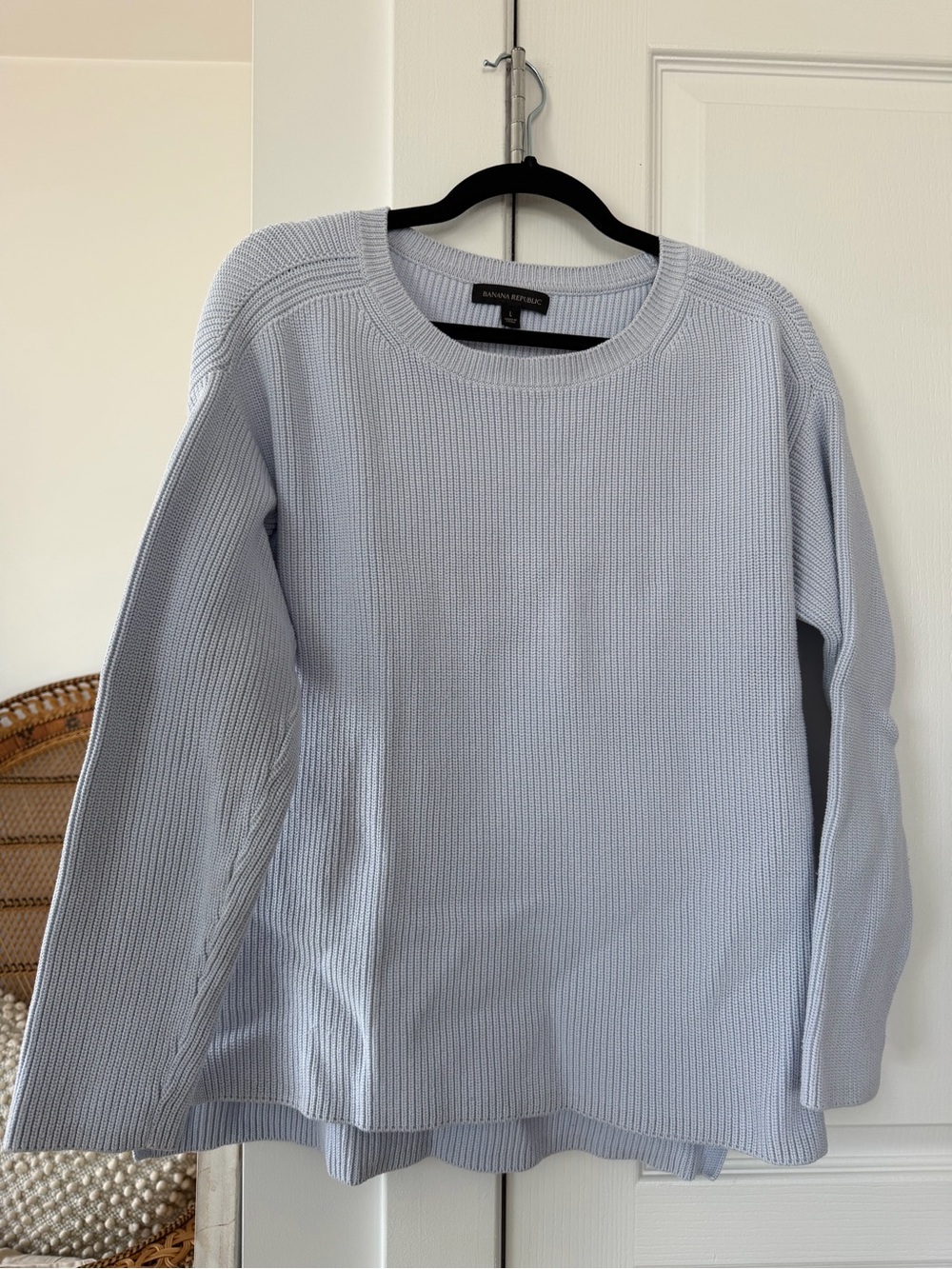 Banana Republic Pale Blue Ribbed Crewneck Sweater
